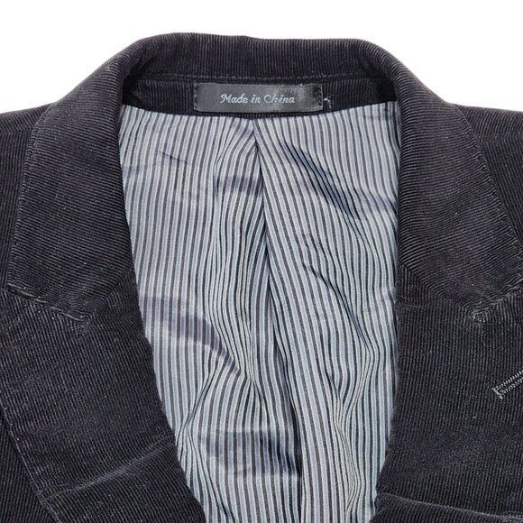 Calvin Klein Mens 37R‎ Black Corduroy Blazer Jacket 2-Button Lined 100% Cotton - Picture 5 of 8